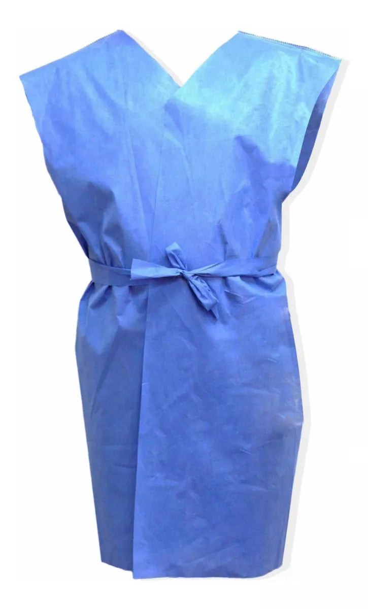 Bata Para Paciente Sin Manga Paq. Sms-35 Azul