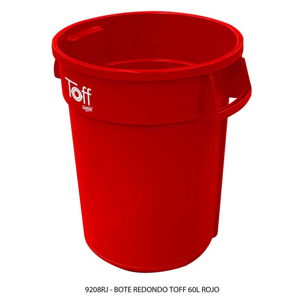Bote rojo sin tapa para RPBI