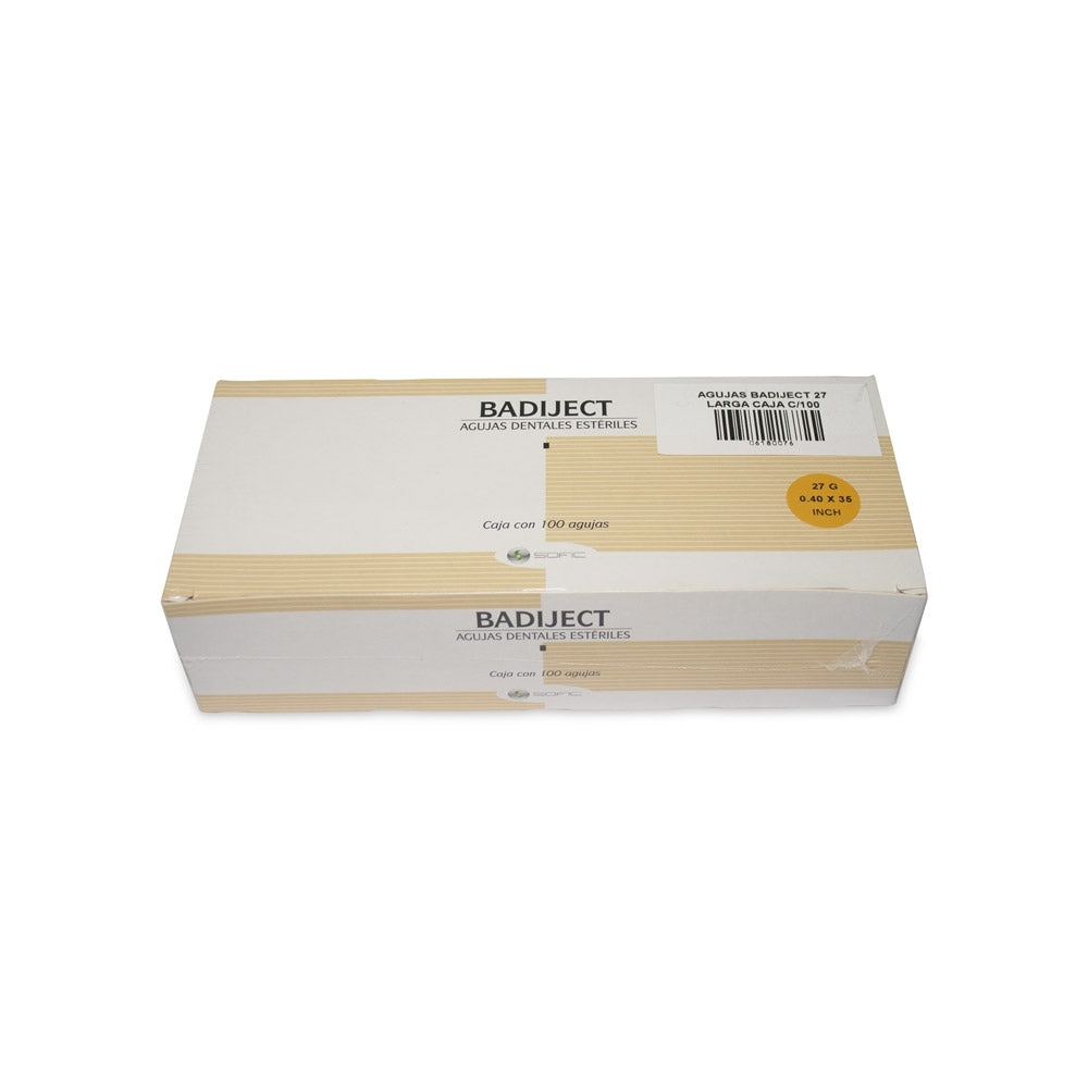 Agujas Dentales Largas  27G-0.40X35Mm Caja De 100 Piezas Zeyco